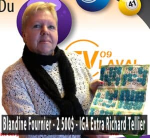 Gagnante BiNGO TV Laval - 10 décembre 2017