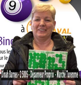 Gagnante BiNGO TV Laval - 17 décembre 2017